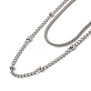 Non-Tarnish 304 Stainless Steel Double-Layer Necklace LS-NJEW-Q321-01P-3