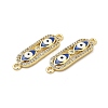 Brass Micro Pave Clear Cubic Zirconia Connector Charms with Enamel KK-E068-VB398-1-3