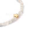 Faceted Round Natural Rainbow Moonstone Stretch Beaded Bracelets BJEW-JB05378-01-2