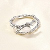 Oval Brass Cat Eye Cuff Rings for Women RJEW-U042-01P-01-3