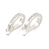 Rack Plating Brass Micro Pave Clear Cubic Zirconia Enhancer Shortener Bails KK-F883-13S-1