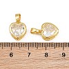 Brass Pave Clear Cubic Zirconia Charms CU-CBAA571-06G-3