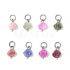 Natural Colorful Tourmaline Dice Charms PALLOY-JF04580-02-1