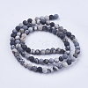 Natural Black Silk Stone/Netstone Beads Strands G-E441-02-4mm-2