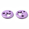 Spray Painted Brass Charms KK-Q252-003F-3