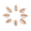Electroplate Cowrie Shell Links connectors SHEL-CJ0001-01-1