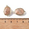 Natural Sunstone Faceted Oval Connector Charms G-H323-02G-11-3