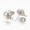 Non-Tarnish 201 Stainless Steel Stud Earring Findings X-STAS-Q225-16A-6mm-2