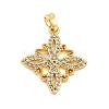 Rack Plating Brass Clear Cubic Zirconia Pendants KK-S379-06G-1