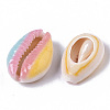 Printed Natural Cowrie Shell Beads X-SSHEL-R047-01-A10-3