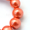 Baking Paint Pearlized Glass Pearl Round Bead Strands X-HY-Q330-8mm-38-3