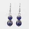 Lapis Lazuli Dangle Earrings EJEW-JE02206-03-1