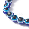 3Pcs 3 Style Evil Eye Resin Beaded Stretch Bracelets Set with Sea Turtle & Starfish & Shell for Women BJEW-JB07542-5