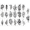 20Pcs 20 Styles Removable Temporary Water Proof Tattoos Paper Stickers DIY-CP0012-48A-1