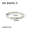 304 Stainless Steel Pave Cubic Zirconia Bangles FS-WG09E60-38-1