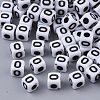 White Opaque Acrylic Beads X-MACR-R869-02O-1