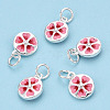 925 Sterling Silver Enamel Charms STER-T004-04S-3