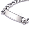 304 Stainless Steel Figaro Chain ID Bracelets X-BJEW-G631-03P-2