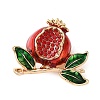 Fruit Theme Alloy Micro Pave Cubic Zirconia & Enamel Pendant Brooches CU-E001-02G-1