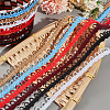 5 Bags 5 colors Polyester Braid Trims with Elastic Button Loops OCOR-NB0001-54-5