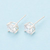 925 Sterling Silver & Clear Cubic Zirconia Stud Earrings STER-T008-70S-02-1