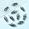 10Pcs Evil Eye Fish Shaped Glazed Porcelain Pendants PALLOY-YW00086-01-1