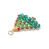 Glass Seed Bead Braided Pendants PALLOY-JF02081-3