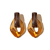Oval Resin Dangle Stud Earrings FS-WGCF92D-01-2