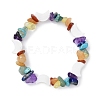 Natural & Synthetic Mixed Gemstone Chips & Shell Beaded Stretch Bracelet BJEW-JB09897-02-1