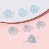 10Pcs Gradient Color Transparent Glass Bead Caps PW-WG464DA-05-1