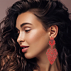 ANATTASOUL 4 Pairs 4 Colors Alloy Dangle Stud Earrings for Women EJEW-AN0003-92-5