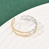 304 Stainless Steel Double Color Cuff Rings RJEW-S635-01GP-06-3