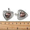 Natural Rhodonite Peach Love Heart Pendants G-G158-01R-3