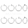 Unicraftale 4 Pairs 201 Stainless Steel Retractable Clip-on Hoop Earrings STAS-UN0052-03B-1