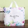 Floral Pattern Printed Plastic Shopping Bags with Handles ABAG-WH0023-14B-1