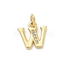 Brass Micro Pave Cubic Zirconia Charms KK-I382-03G-W-1