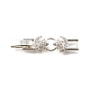 Brass Micro Pave Clear Cubic Zirconia Fold Over Clasps KK-R222-05S-1