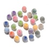 Flocky Opaque Acrylic Beads OACR-I026-01B-1