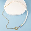 Vintage Natural Pearl Beaded Necklace for Girl Women NJEW-SW00002-03-3