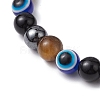 Round Gemstone Beaded Stretch Bracelets BJEW-JB11005-9