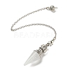 Natural Quartz Crystal Pointed Dowsing Pendulums AJEW-P113-01P-04-2