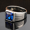 Fashionable 304 Stainless Steel Cubic Zirconia Finger Rings for Men FS-WGE7444-05-1