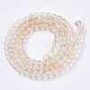 Frosted Spray Painted Glass Beads Strands GLAA-N035-03A-C10-2