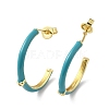 Golden Brass Ring Stud Earrings EJEW-L268-014G-05-1