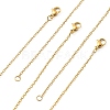 10Pcs Ion Plating(IP) 304 Stainless Steel Cable Chain Necklaces Set for Men Women MAK-YW0002-01G-3