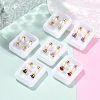 Flat Round Glass Ear Fake Plugs EJEW-H105-22G-B-3
