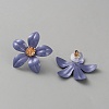 Iron & Alloy Enamel Flower Stud Earrings EJEW-WH0033-57D-2