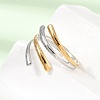 304 Stainless Steel Cuff Open Rings for Women SA-CBA82C8-08GP-3