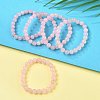 Natural Rose Quartz Bead Stretch Bracelets BJEW-K212-B-045-1