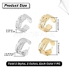 4Pcs 4 Style Ion Plating(IP) 304 Stainless Steel Cuff Rings STAS-UN0032-84-6